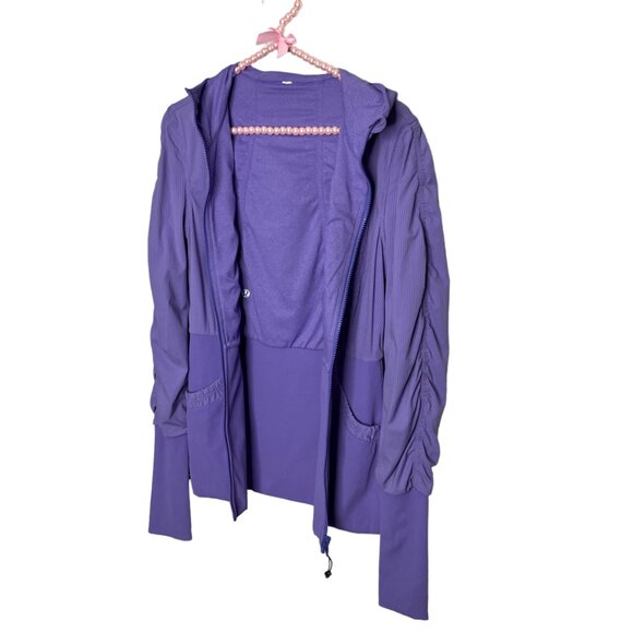 Lululemon Size 8 Purple Reversible Dance Studio Ruched Stretch Yoga Jacket‎ Rare - Picture 2 of 5